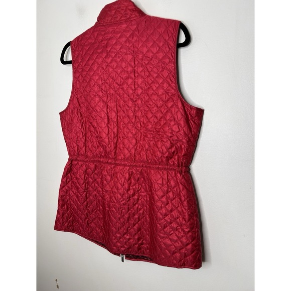 Chicos Vest Women Red Black Stripe Reversible Vest Zip Zenergy Size 1 8/10 - Picture 7 of 10